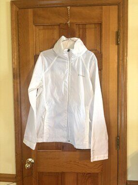 Women’s Solid White Columbia Windbreaker Size Large